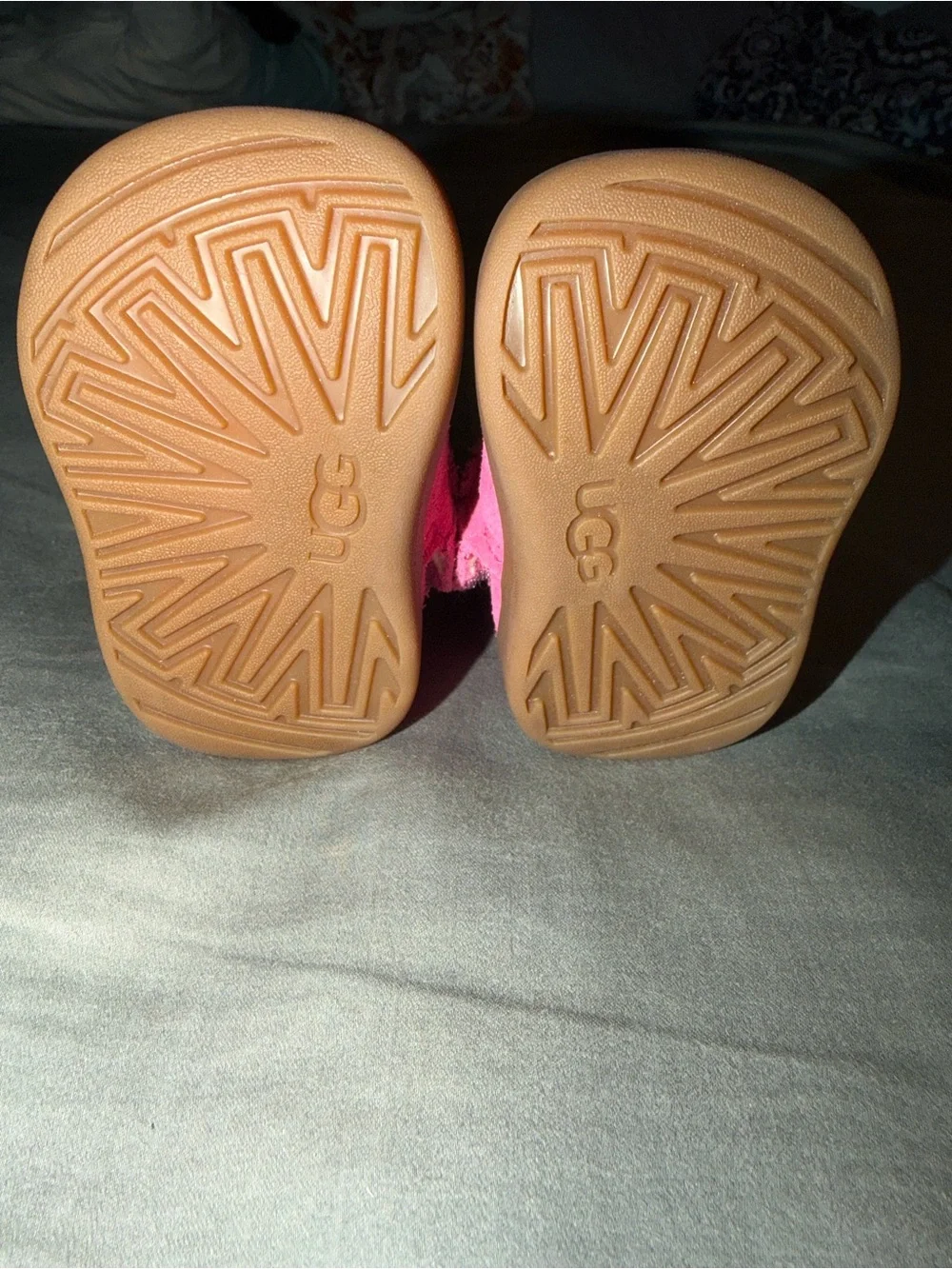 UGG Kids Bright Pink Suede Shearling-Lined Boot